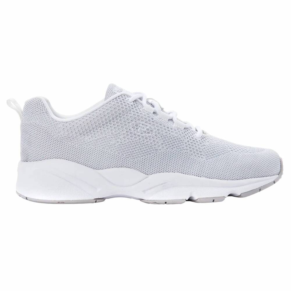 NEW PROPET women's stability fly sneaker in white/silver